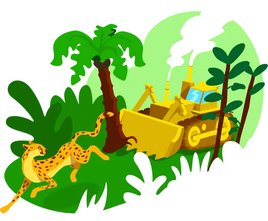 Forest destruction Illustration