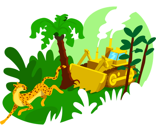 Forest destruction  Illustration