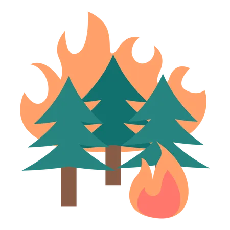 Forest Fire Natural Disaster Element Vector Illustration With Natural Disaster Theme And Flat Vector Style Editable Vector イラスト