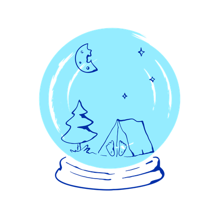 Forest night in tent  Illustration