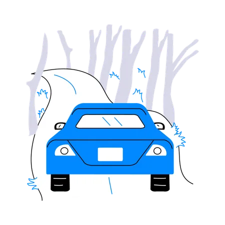 Forest Traveling by car  Illustration