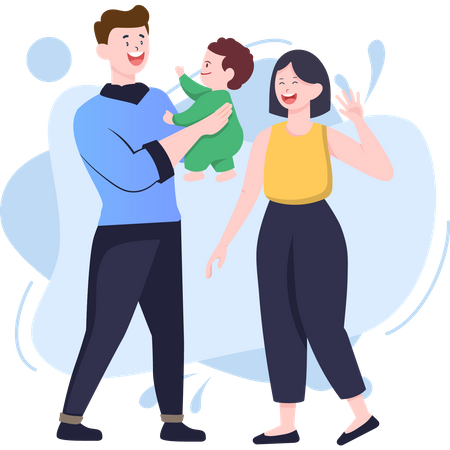 Forever Family  Parents Love with Children  Illustration