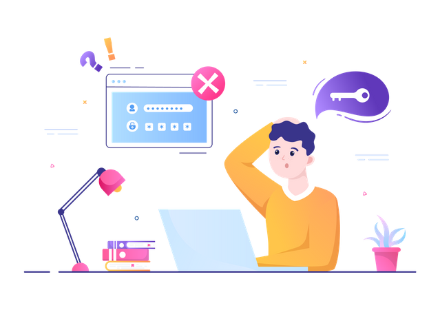 Forgot Account Password  Illustration