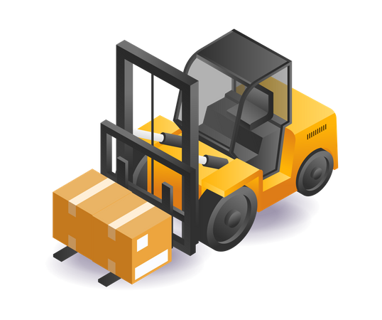 Forklift lift package Illustration