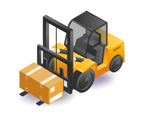 Forklift lift package Illustration