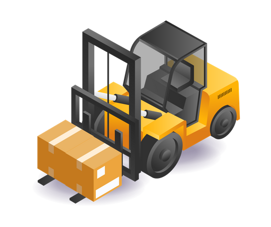 Forklift lift package  Illustration