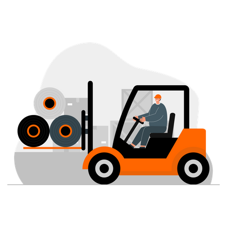 Forklift lifting weight  Illustration