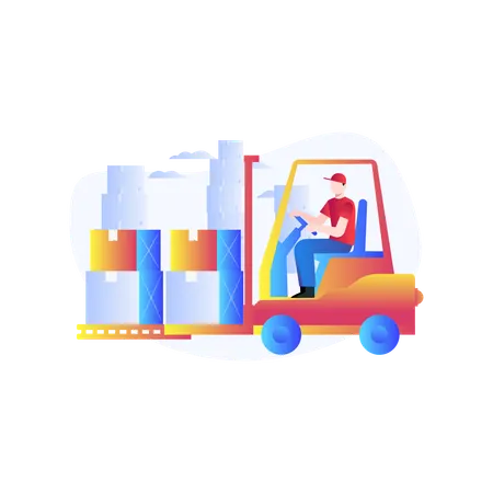 Forklift Truck Vector Icon Which Can Easily Modify Or Edit Illustration