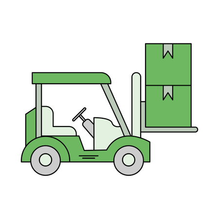 Forklift with boxes  Illustration