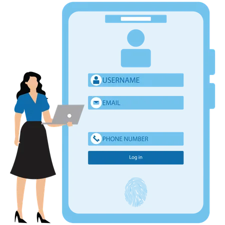Form to register online data digital questionnaire  Illustration