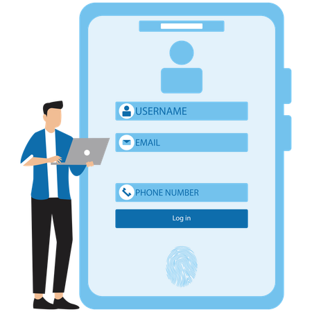 Form to register online data digital web  Illustration