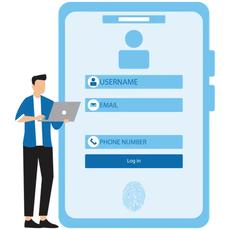 Form to register online data digital web  Illustration