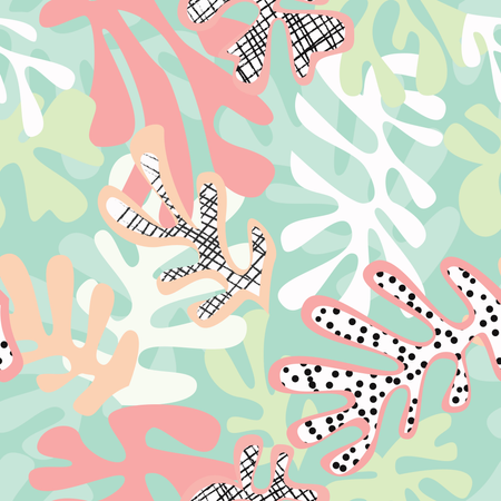 Matisse inspiró formas de patrones sin fisuras, diseño colorido  Ilustración