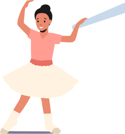 Fille s'entraînant à l'école de ballet  Illustration