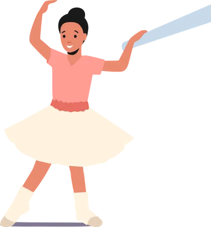 Fille s'entraînant à l'école de ballet  Illustration