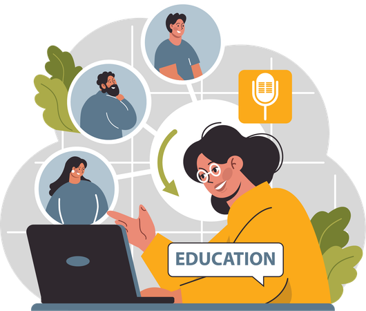 Éducation en ligne  Illustration