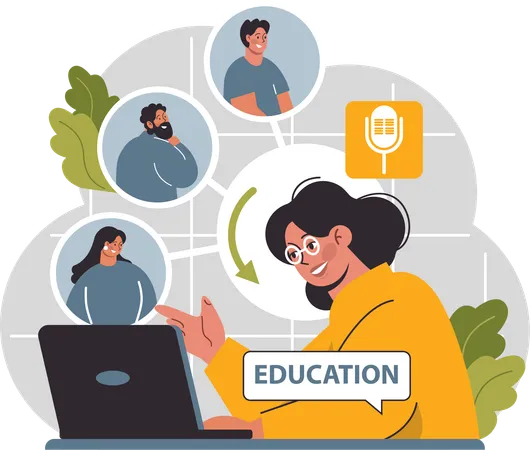 Éducation en ligne  Illustration