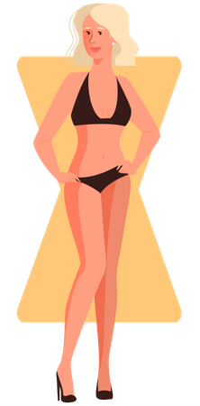 Formato corporal feminino em forma  Ilustração