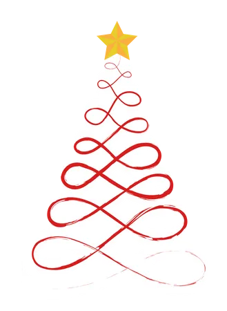 Forma de árvore de Natal decorativa  Ilustração