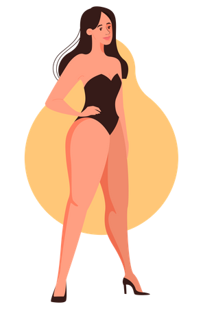 Formato do corpo feminino de pêra  Ilustração