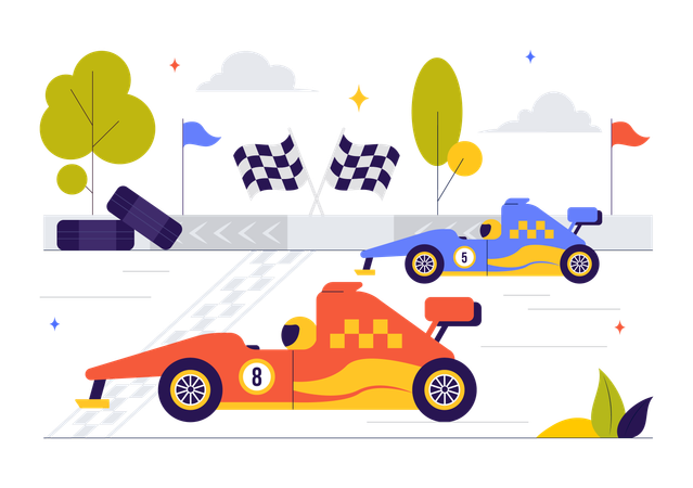 Formel-Rennsportwagen  Illustration