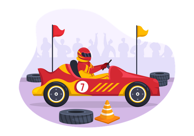 Formel-Rennwagen im Wettbewerb  Illustration