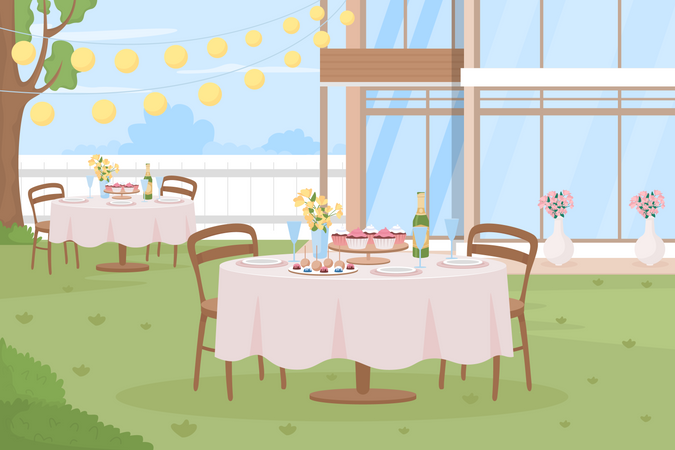 Formelle Anlässe im Freien  Illustration