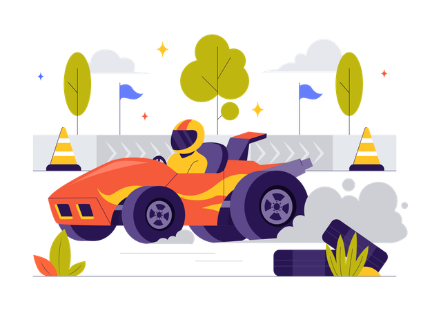 Carro esportivo de corrida de fórmula  Ilustração