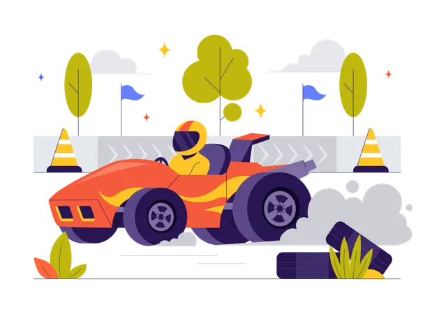 Carro esportivo de corrida de fórmula  Ilustração