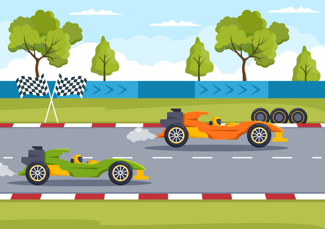 Formula Racing Sport Car Illustration