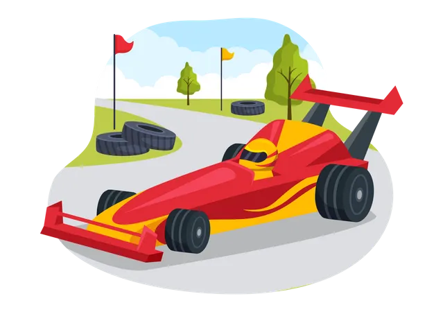 Formula Racing Sport Car  Illustration
