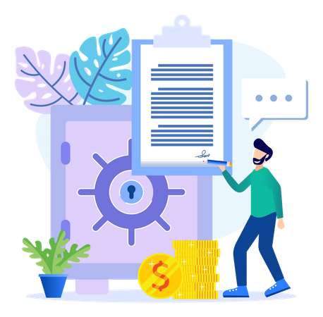 Formulaire de dépôt bancaire à terme  Illustration
