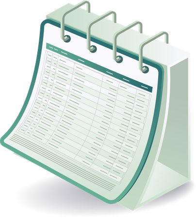 Formulaire de données sur papier calendrier  Illustration