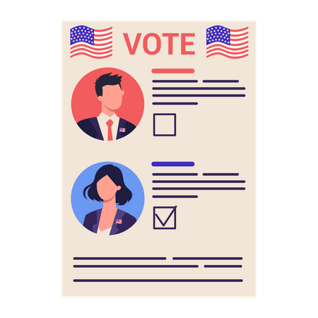 Formulaire de vote des candidats aux élections  Illustration