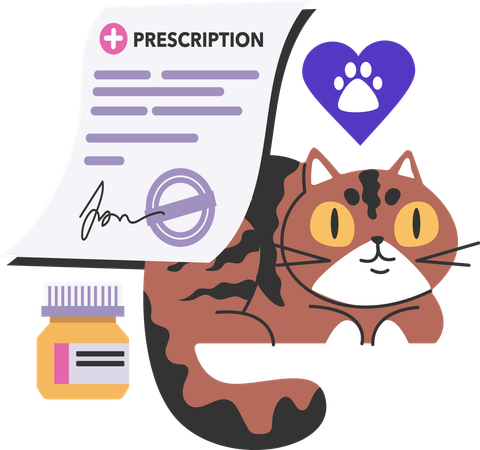 Formulaire de rendez-vous vétérinaire clinique médicale prescription santé du chat  Illustration