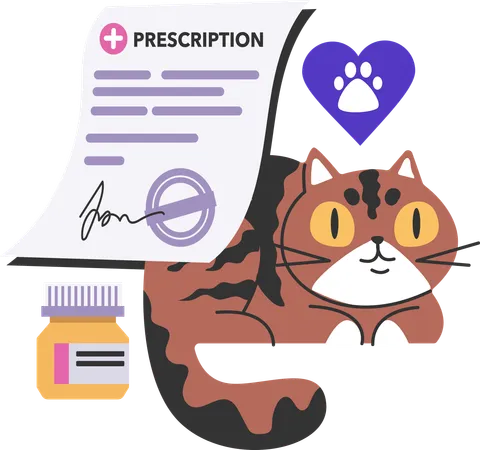 Formulaire de rendez-vous vétérinaire clinique médicale prescription santé du chat  Illustration