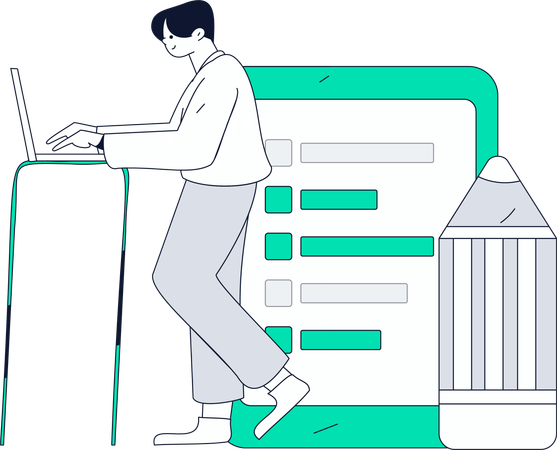 Formulário de solicitação de emprego pela internet  Ilustração