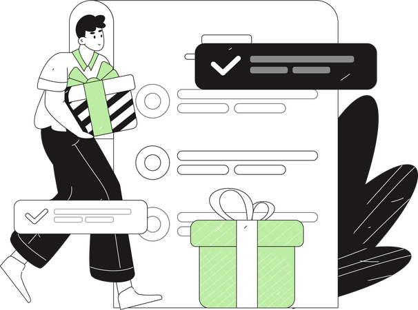 Formulário de feedback do cliente preenchido por homens  Ilustração