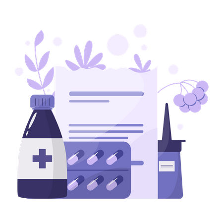 Formulario de medicamentos y recetas  Ilustración