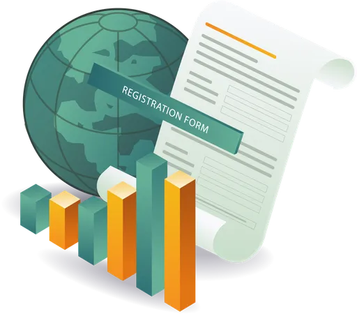 Formulario de registro en el mundo empresarial  Ilustración