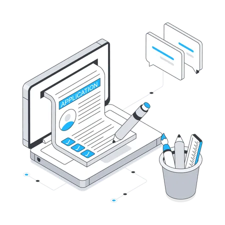 Formulario de solicitud en línea  Illustration