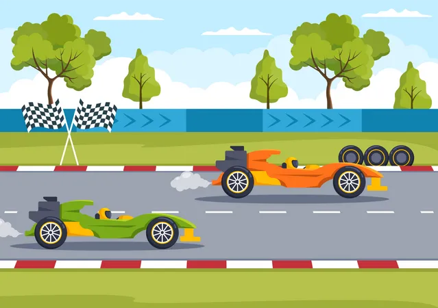 Voiture de sport de course de formule  Illustration