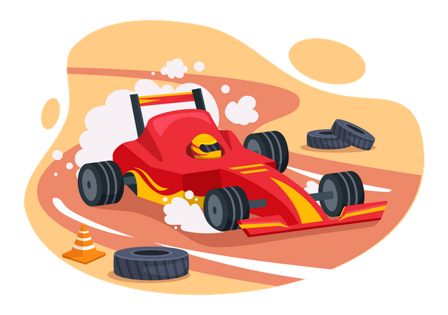 Voiture de sport de course de formule  Illustration