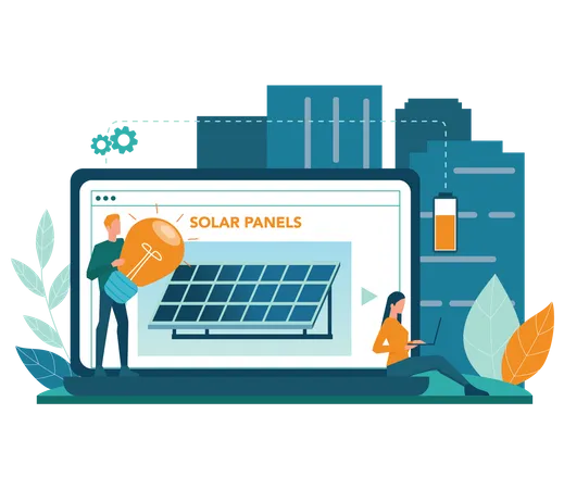 Fornecimento de energia renovável  Ilustração