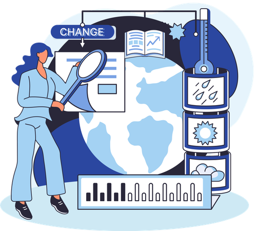 Forscher analysieren Erdklima  Illustration