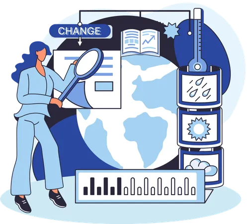 Forscher analysieren Erdklima  Illustration