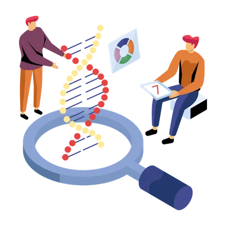 Forscher arbeiten an DNA-Technologie  Illustration