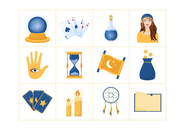 Fortune teller equipments  Illustration