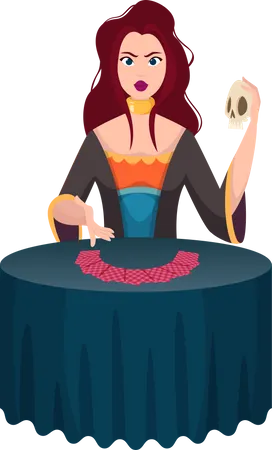 Fortune teller girl  Illustration