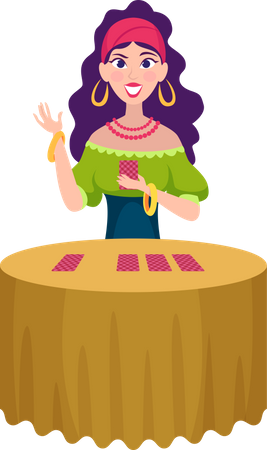 Fortune teller magician  Illustration